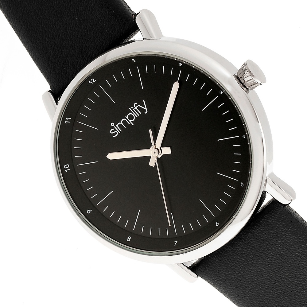NWT Women's All Black Genuine Leather Band Watch